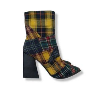 Jeffrey Campbell Siren-Cb In Yellow Plaid Multi Size 5